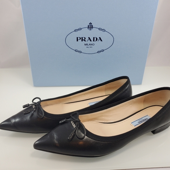 Prada Black Pointed Toe Flats - Picture 8 of 12
